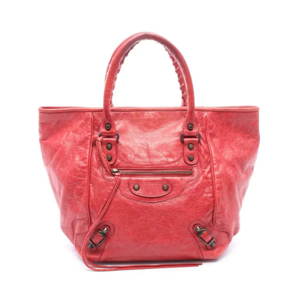 Balenciaga The Sunday Tote Bag Leather Red